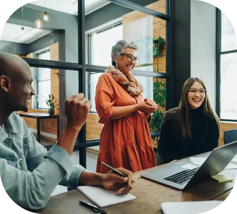 Business owner collaborating in an office space.